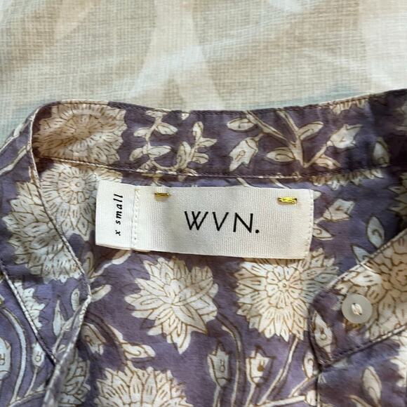 WVN. Cotton printed button front dress women’s size xs - Picture 4 of 9